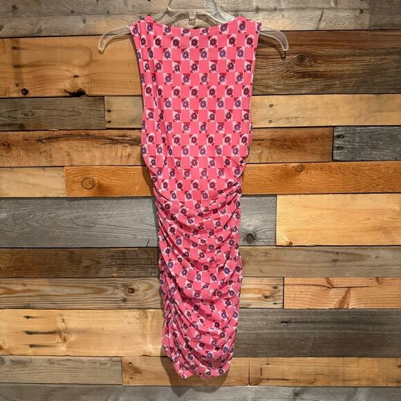 NWT UO Urban Outfitters Austin Ruched Mesh DressY2K Mini Floral Pink Size S - Picture 13 of 16